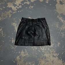 Vintage 90  s Maxima by Wilson Black Leather Mini Skirt Size 2 Lined Biker Grunge