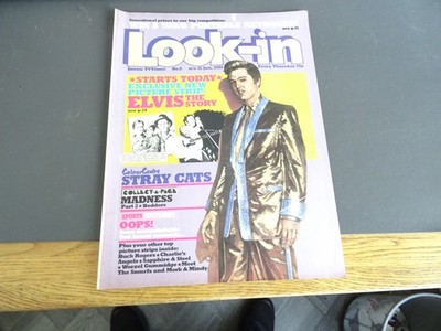Look-In Magazine Jan 31st 1981 Stray Cats Centre pages Bedders Madness Elvis