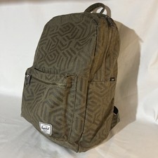 HERSCHEL Zaino Verde Uomo Zaino Borsa Cerniera Rosso Bianco Interno Fodera Denim