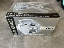 Vintage GPX TVP75 4 in1 Portable Boombox 5 Inch Black and White CRT Television S
