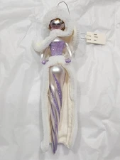 Vintage De Carlini - Italian  Blown Glass Christmas Ornament - Fancy Lady-Purple