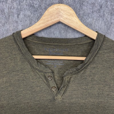 T-Shirt Lucky Brand Venice Burnout Manica Lunga Taglia L | Oliva Con Bottoni - Foto 4