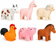 No Hole Bath Toys for Babies, 6 Pack Sealed Farm Animal Bath Toys for Toddlers 1