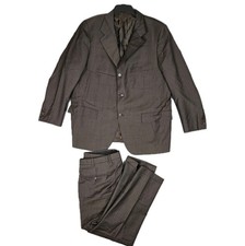 Kiton Napoli Men s Suit Size 48R/38x27 Pants Brown Pinstripe Italy Wool Designer