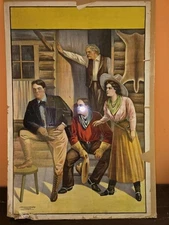 Rare Antique Western Cowboy Cowgirl Stock Poster Americana Theatrical Artwork