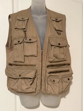Ralph Lauren Country Vintage Safari Photo Utility Fishing Vest Multi Pocket Sz L