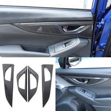 Cubierta de panel de manija de puerta interior de fibra de carbono real 4 piezas para Subaru WRX 2022-2025