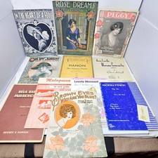 Vintage Sheet Music Lot 1910s  1970s Piano Vocal Songbook Mix Illustrated