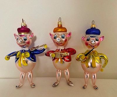 Christopher Radko ''Three Little Jigs'' Set of 3 Italian Ornaments 96-089-0