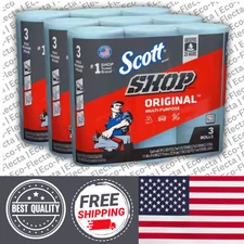 Scott Blue Shop Towel Cleaning Wipes 3-Pack Bundle of 3 Roll