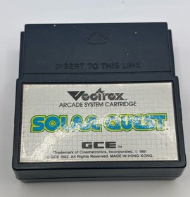 Vectrex Solar Quest GCE 1982 Game Cartridge with Overlay