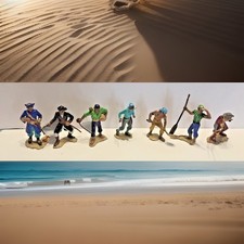 Lot Of 7 Marx Reissue Plastic Warriors Of The World Pirates Hand Painted lot B
