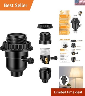 Durable 250W E26 Lamp Socket with Easy Install On/Off Switch for Table Lamps