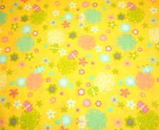 Quilt Fabric By Yard Pink Blue Green White Floral Butterfly Yellow Cotton PC