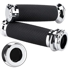 1 Inch Hand Grips 25mm Motorcycle Handlebar Grips Cable Throttle for Harley D...