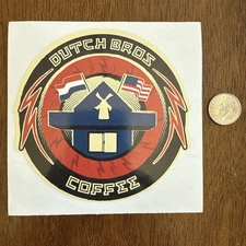 DUTCH Bros STICKER Decal FLAGS Stand COFFEE Old DESIGN Vintage COLLECTIBLE
