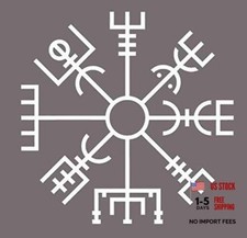 Viking Decal - White Vegvsir Compass Vinyl Sticker Transfer