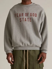 Essentials Fear of God State Sweatshirt Fleece Crew Neck Heather Oatmeal Medium