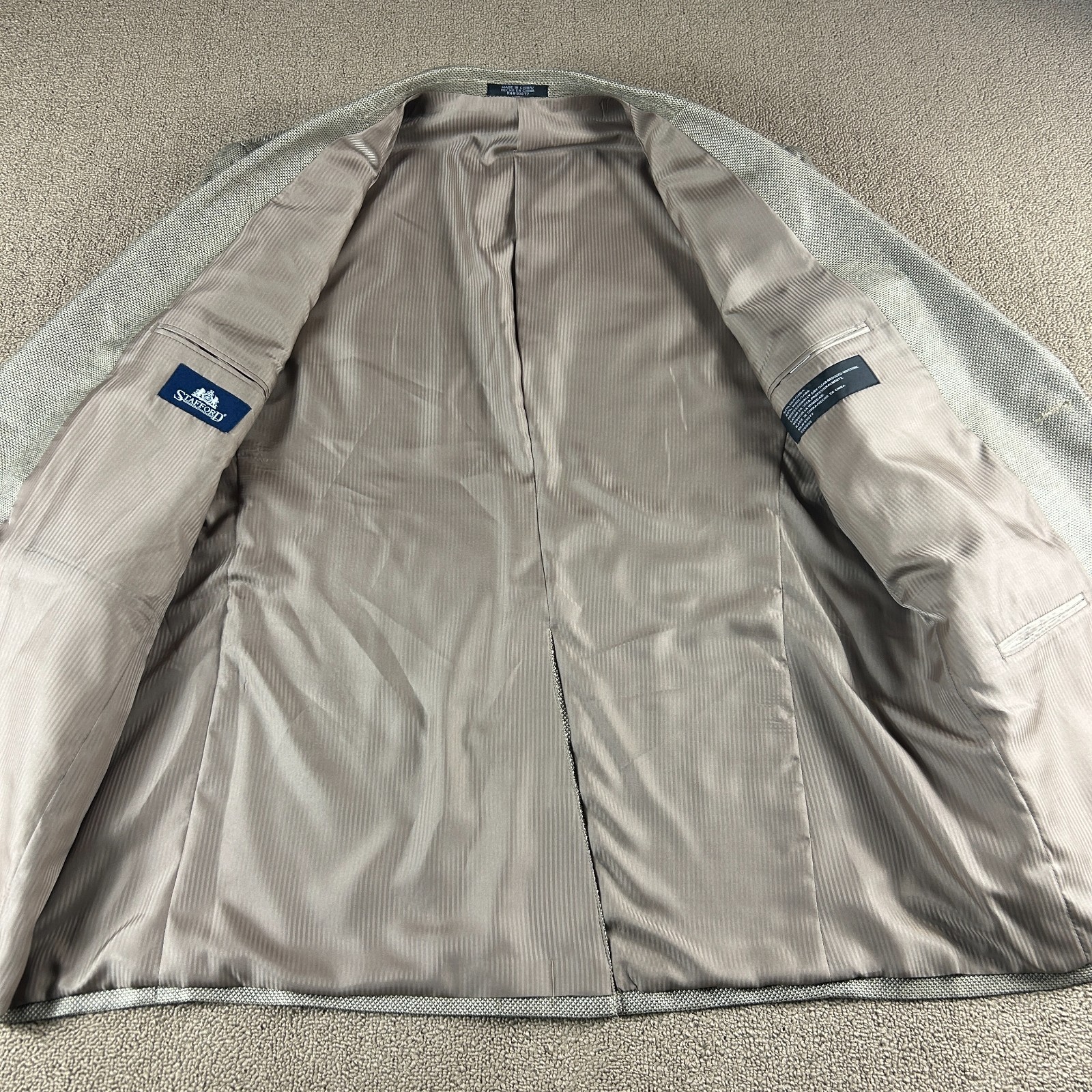 Stafford Men's Silk Wool Blend Sport Coat Blazer Brown Size 44R NWT MSRP $150