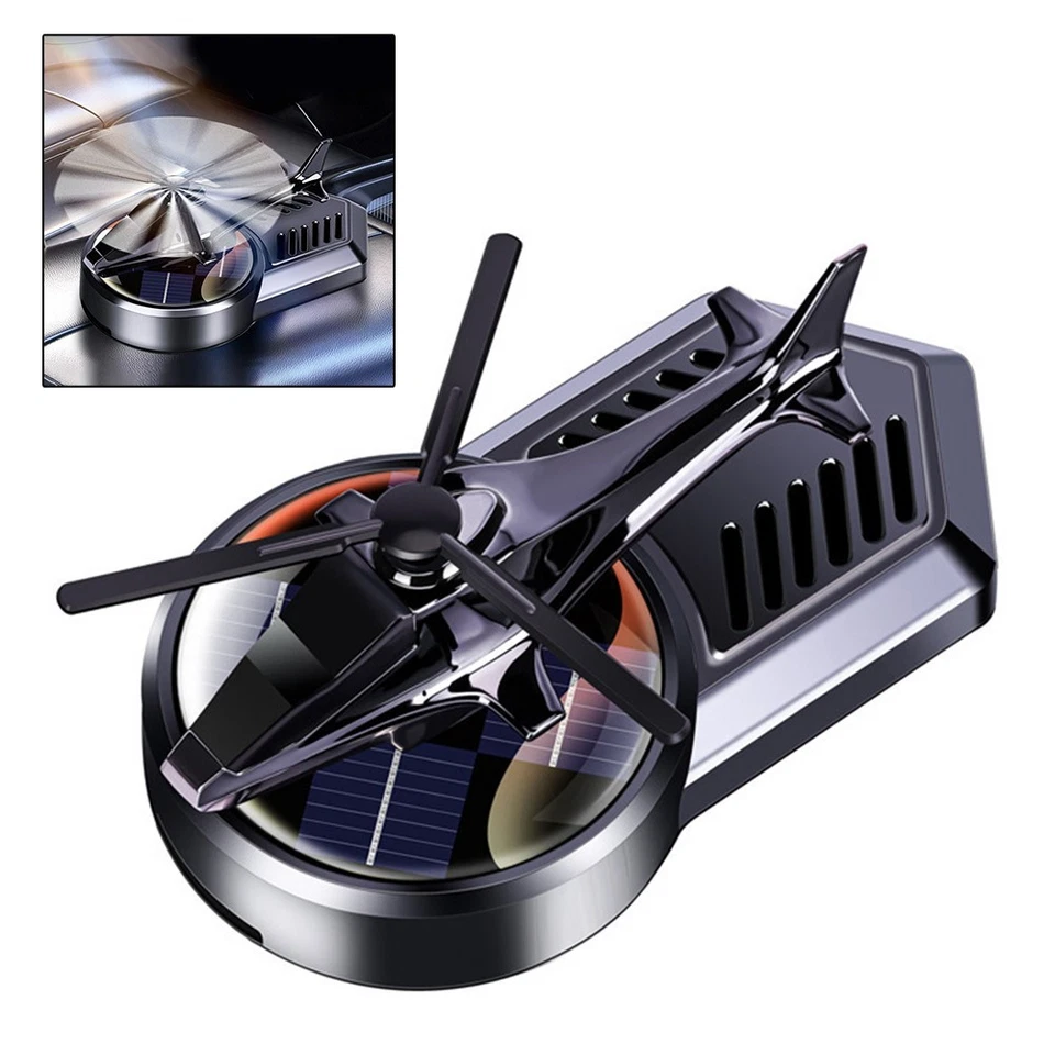 Car Solar Powered Helicopter Air Freshener Automatic Rotation Dashboard - Image 2 of 4