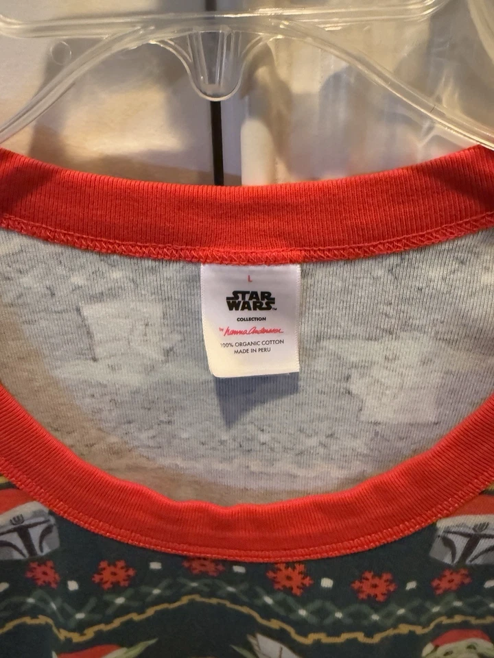 Pijama feminino Hanna Andersson Star Wars Grogu Mandolorian Natal tamanho G - Imagem 3 de 4