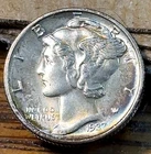 1937-D Mercury Dime Nice Original Very Choice BU Full Bands Light Patina CHRC