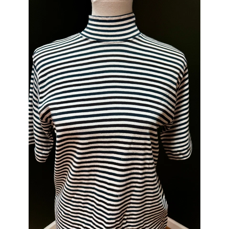 Винтажные женские туфли Jennifer Moore в полоску с ложным вырезом короткий рукав размер M - Изображение 4 из 4