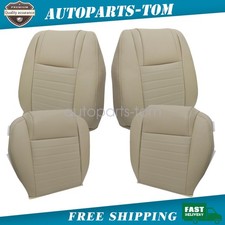 Front Bottom Lean Back Leather Seat Cover Tan For 2005-2009 Ford Mustang Gt V8