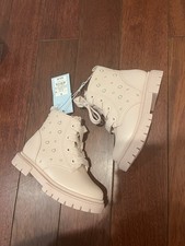 Cat  Jack Toddler Amaya Lace-Up Combat Boots Blush pink 8 pearls