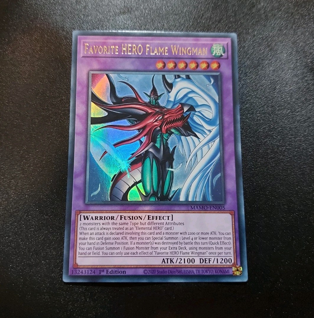 Favorite HERO Flame Wingman MAMO-EN005 Ultra Rare 1st Edition Yugioh Card NM