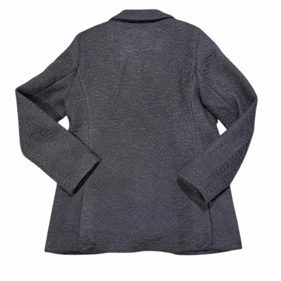 Ellen Tracy Gray Textured Bouclé Wool Blend Blazer Jacket Size M - NWT - Image 4 of 4