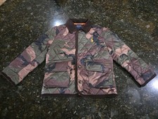 Polo Ralph Lauren Camo Quilted Puffer Jacket Bomber Coat Green Snap Boys 4 4T