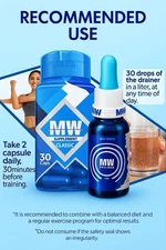 MW Fat Burner Combo PILLS + DRAINER Dietary Supplement + Gotas Drenadoras Detox