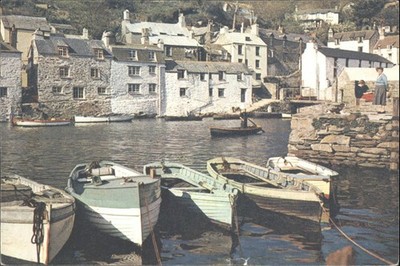 Polperro Cornwall Hafen Boote J Arthur Dixon 1972 UK Postkarte