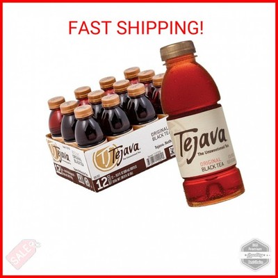 Tejava Original Unsweetened Black Iced Tea, 12 Pack, 16.9oz PET Bottles, Non-GMO