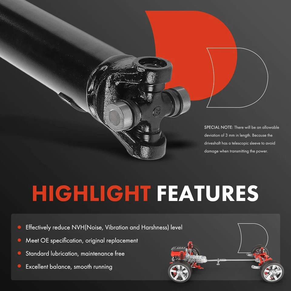 A-Premium Rear Driveshaft Prop Shaft Assy for Chevy C1500 GMC C1500 89-94 RWD - Image 4 of 4