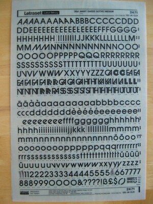 0,1 x Letraset Avantgarde Gothic Medium 36pt 10,9mm Blatt 2471' 
