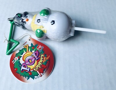 Vintage 2004 Cap Candy SNOWMAN Pop Toppers Lollipop Container bubble gum