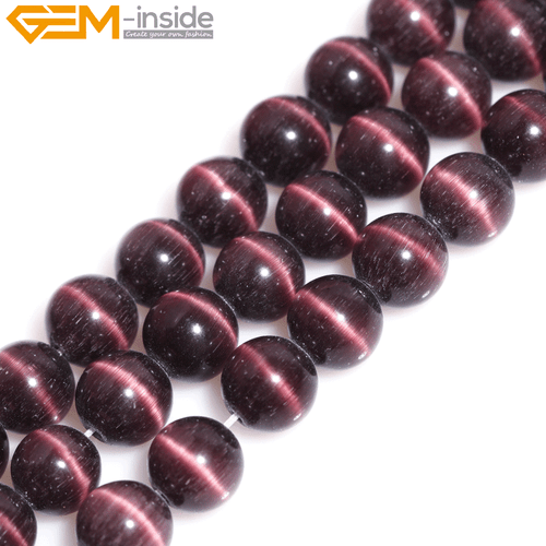 Verschiedene Farben Katzenauge Runde Glasperlen für Schmuckherstellung Strang 14 Zoll Massen - Bild 32 von 53