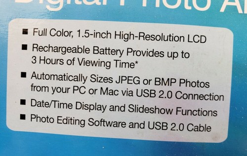 SHIFT3 Digital High Resolution LCD Photo Album W/Keychain USB Rechargeable NIB - Picture 4 of 6