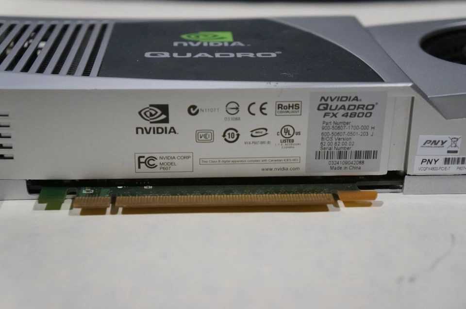 PNY NVIDIA Quadro FX 4800 (VCQFX4800MACX16PB) 1.5GB GDDR3 SDRAM PCI Express x16 - Image 2 of 3