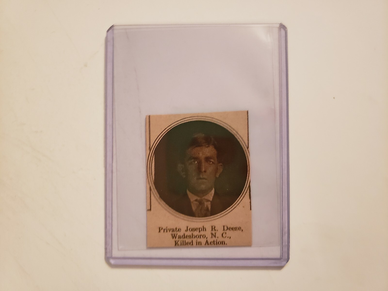 Private Joseph R. Deese Wadesboro North Carolina 1919 World War 1 WW1