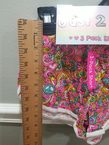 JUST 2 CUTE GIRLS 3 PACK SHORTS MULTICOLORED SIZE 10 / 12 NEW WITH TAGS #4 - Picture 9 of 10
