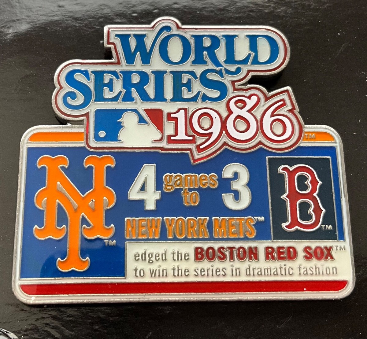 SUPER MAJOR SERIES '86 日米野球 1986年 ピンバッジ NEW YORK METS VS BOSTON RED SOX 1986 WORLD SERIES