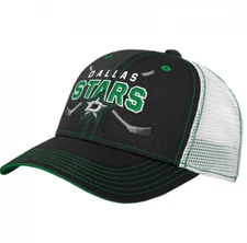 Youth Dallas Stars Outerstuff Black Core Lockup Snapback Trucker Hat