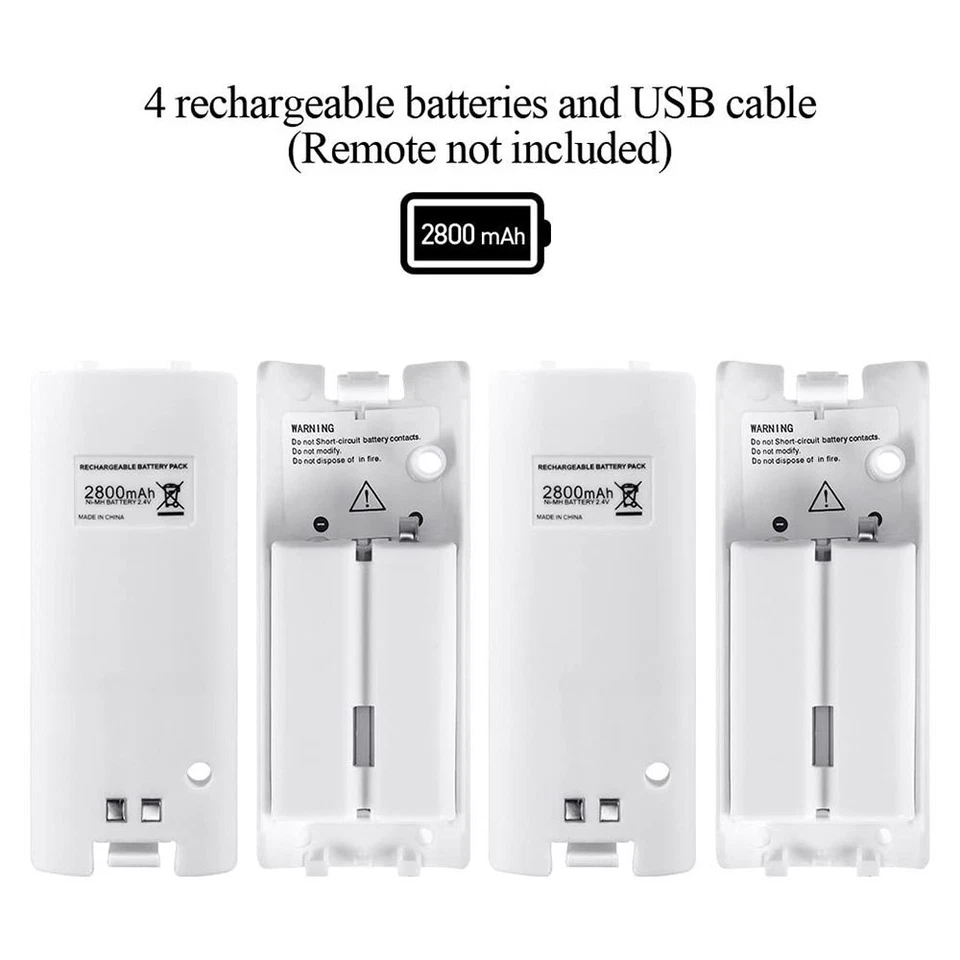 Für Wii Controller Ladestation Aufladestation mit 4x 2800mAh Akkus Ladegerät DHL - Bild 2 von 4