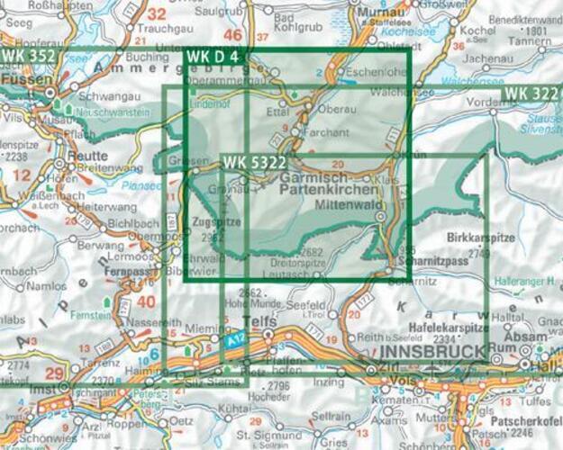 Thumbnail - Garmisch-partenkirchen: Wettersteingebirge, Werdenfelser Land 1 : 25