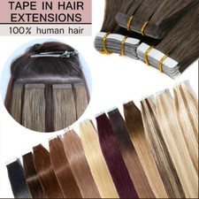 Seamless Tape in Human Hair Extensions Invisible Skin Weft Real Remy Hair16-24in