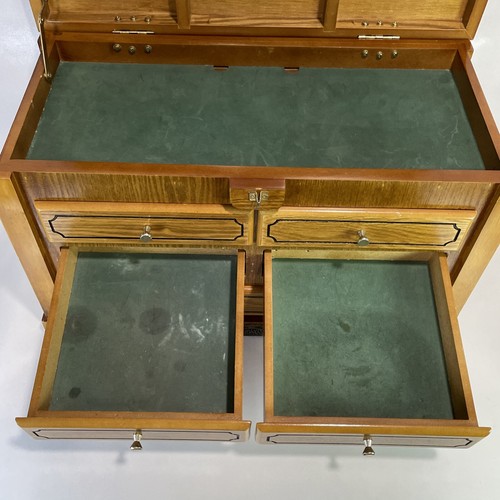 Thomas Paccioni Museum Series Wood 4 Drawer Green Flocked Jewelry Box Chest - Picture 9 of 21