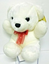 VALENTINES AURORA White BEAR 11" Red Heart Bow Plush Stuffed TAGS